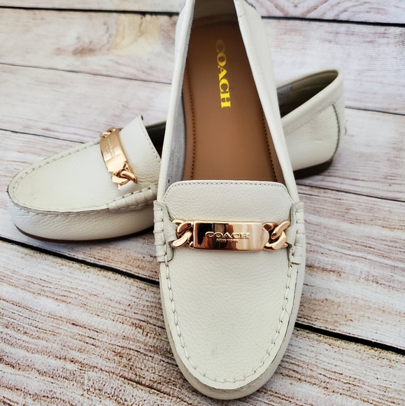 Coach Shoes - Sold....Coach Olive Pebble Grain Leather Flat Loafer